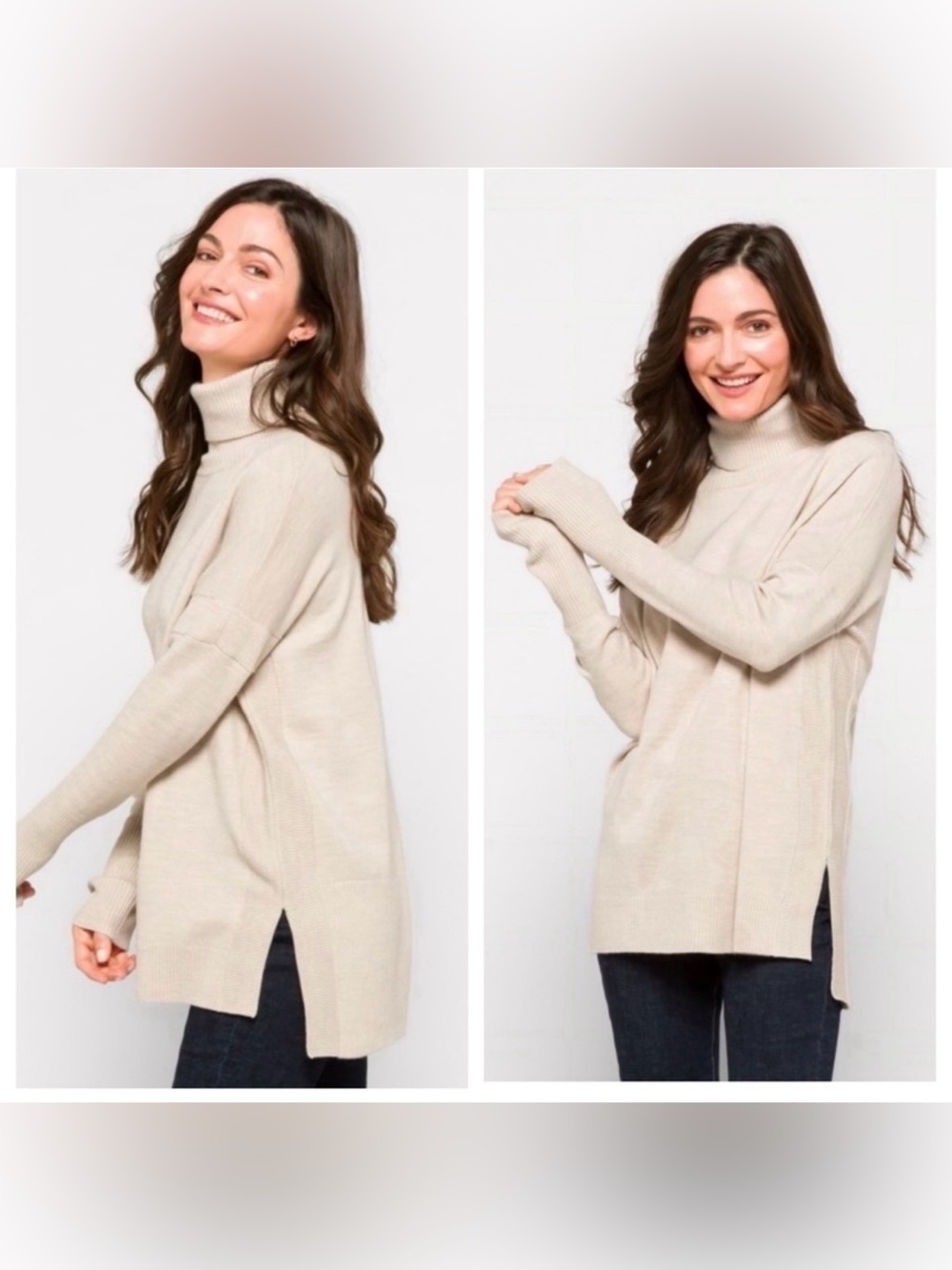 French Connection Cream Cowl Neck Sweater NWT